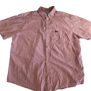 Carhartt 2xl Short Sleeve Red Plaid Button Down Shirt 100% Cotton
